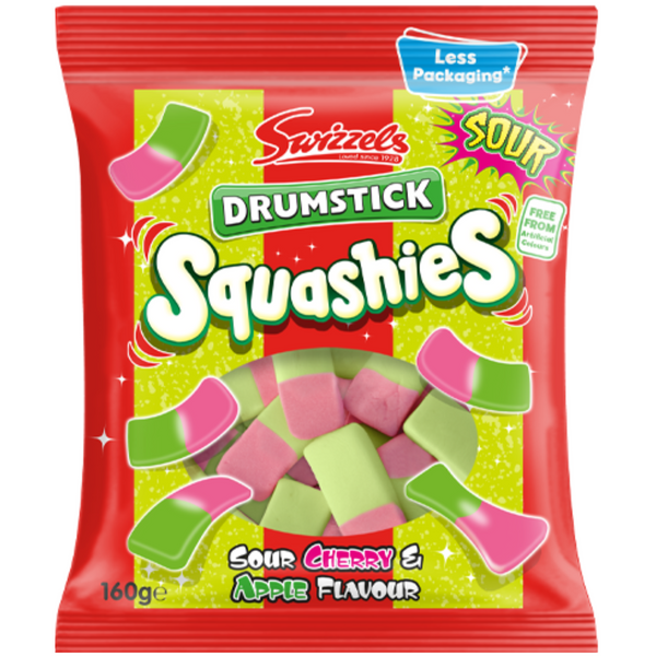 Swizzels Sour Cherry & Apple Drumstick Squashies 160g - BBE: 30/04/2022